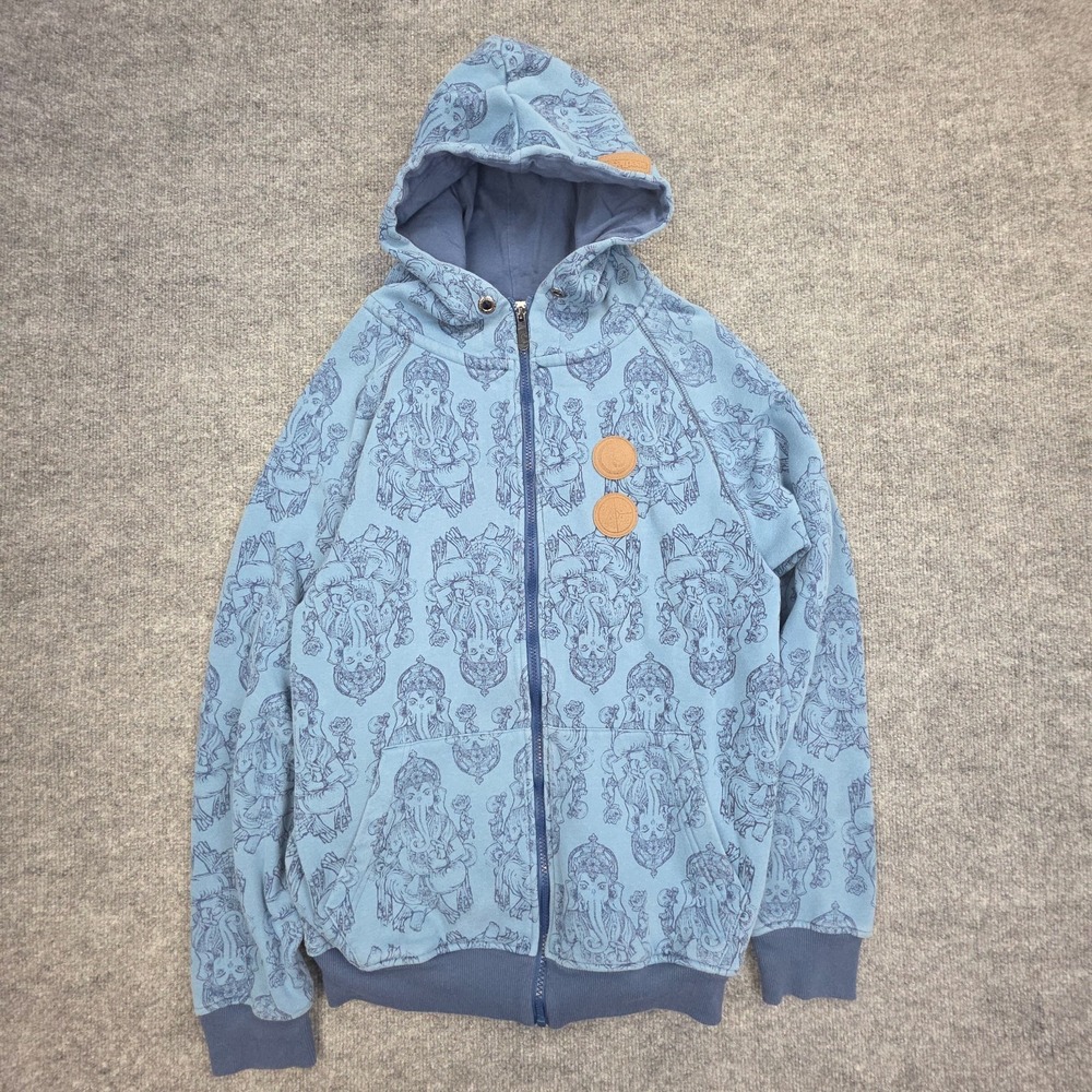 Seedless Clothing X Circle Designs Hoodie Zip Jacket Men's Medium Blue Aop ****